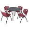Kee Kee Round Table & Chair Set, Wood, Metal, Plastic Top, Grey TB48RNDGYBPCM47BY - alternate 1